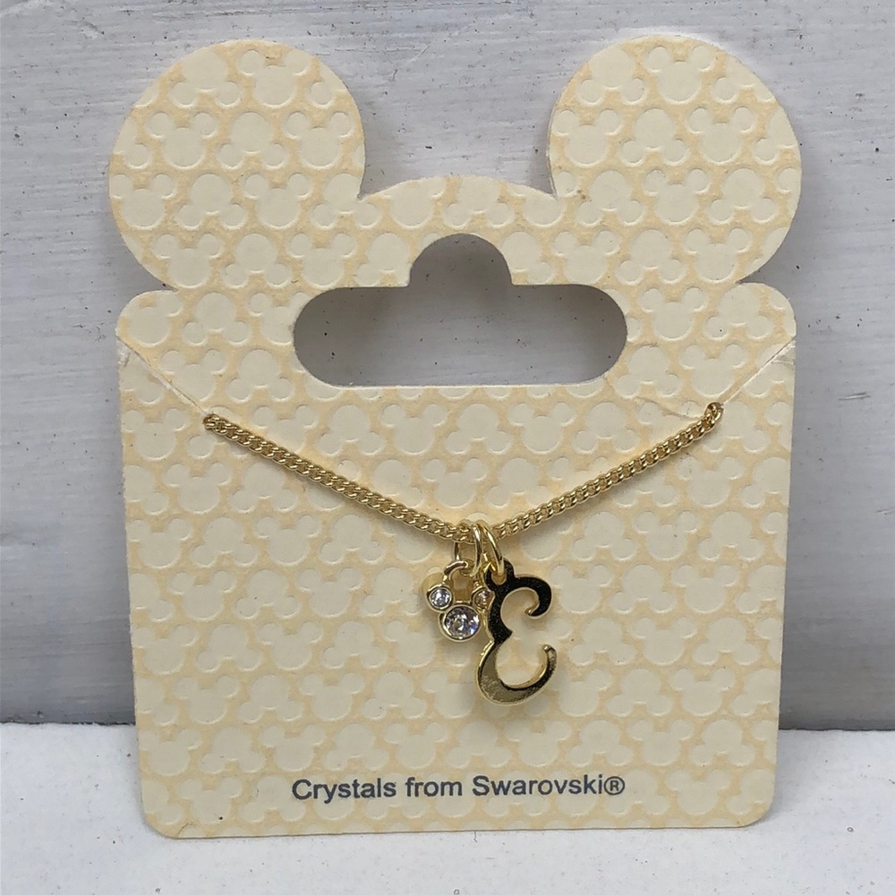 Swarovski Mickey/Disney “E” initial necklace